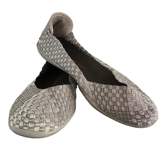 Bernie Mev Catwalk Woven Ballet Flats – Silver-Grey, US Women’s 7.5 - Picture 1 of 6